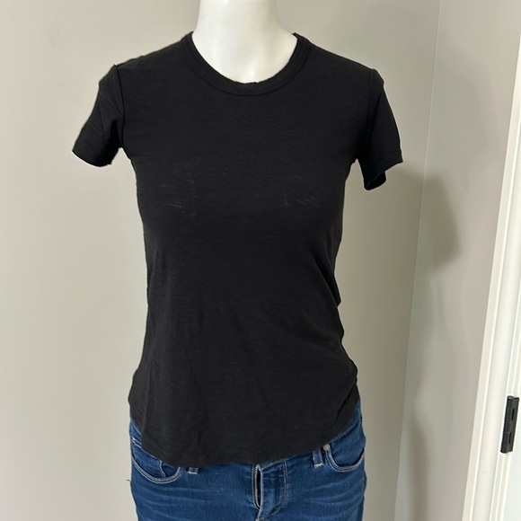 James Perse COTTON CREPE TEE Black Crewneck Modal Short Sleeve Sz 0 XS NEW - Picture 2 of 12